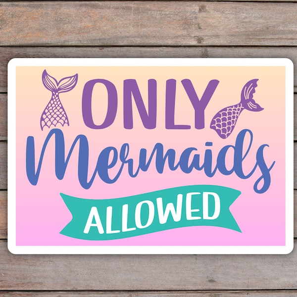 Mermaid Cruise Door Magnet, Only Mermaids Allowed Funny Cruise Cabin Magnet, Sisters, Friends, or Mother Daughter Cruise Door Decorations