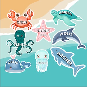Personalized Ocean Life Cruise Door Decoration Magnets | Cute Sea Animal Magnets Add Charm to Your Cruise Cabin Door or Refrigerator