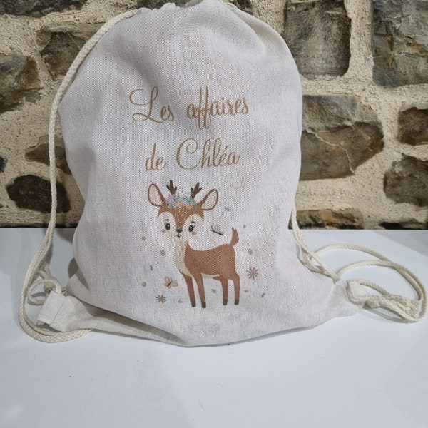 Sac à dos, cordelette, enfant personnalisé