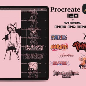 Procreate Stamp Brushes: Anime Manga Style (Digital Download .brushset File)