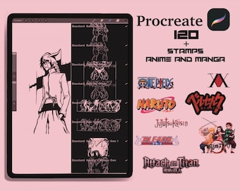Procreate Stamp Brushes: Anime Manga Style (Digital Download .brushset File)