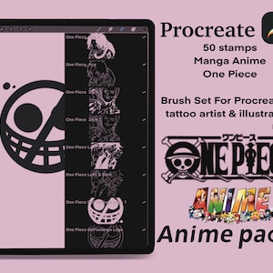 Аниме-манга «One Piece» из 50 штампов от Procreate