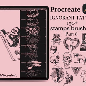 150 brushes stamps ignorant tattoo from tattoo and digital artist Procreate