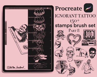 150 brushes stamps ignorant tattoo from tattoo and digital artist Procreate