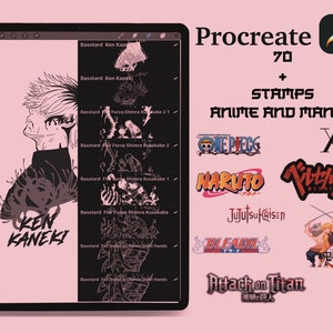 Oltre 70 francobolli anime e manga dal programma Procreate