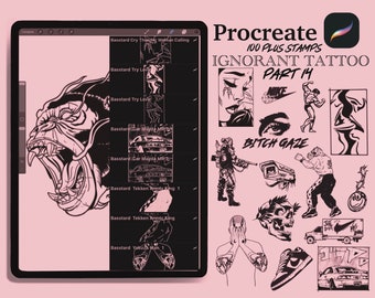 100+ stamps brush tattoo ignorant style from Procreate