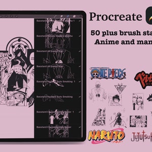 50+ Anime Manga Brush Stamps for Procreate (Digital Download)