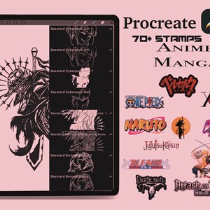70+ brushes stamp anime and manga for Procreate