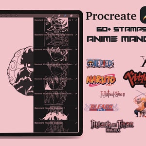 60+ anime and manga stamps from Procreate Tattoo Ideas