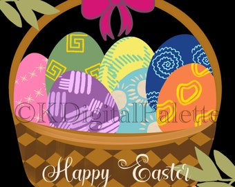 Easter Egg Basket Digital Download, SVG, PNG, Digital Prints, Tshirt Printing, Sublimation