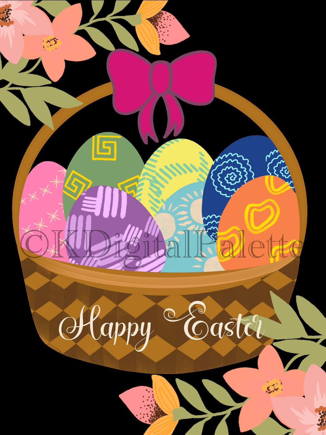 Easter Egg Basket Digital Download, SVG, PNG, Digital Prints, Tshirt