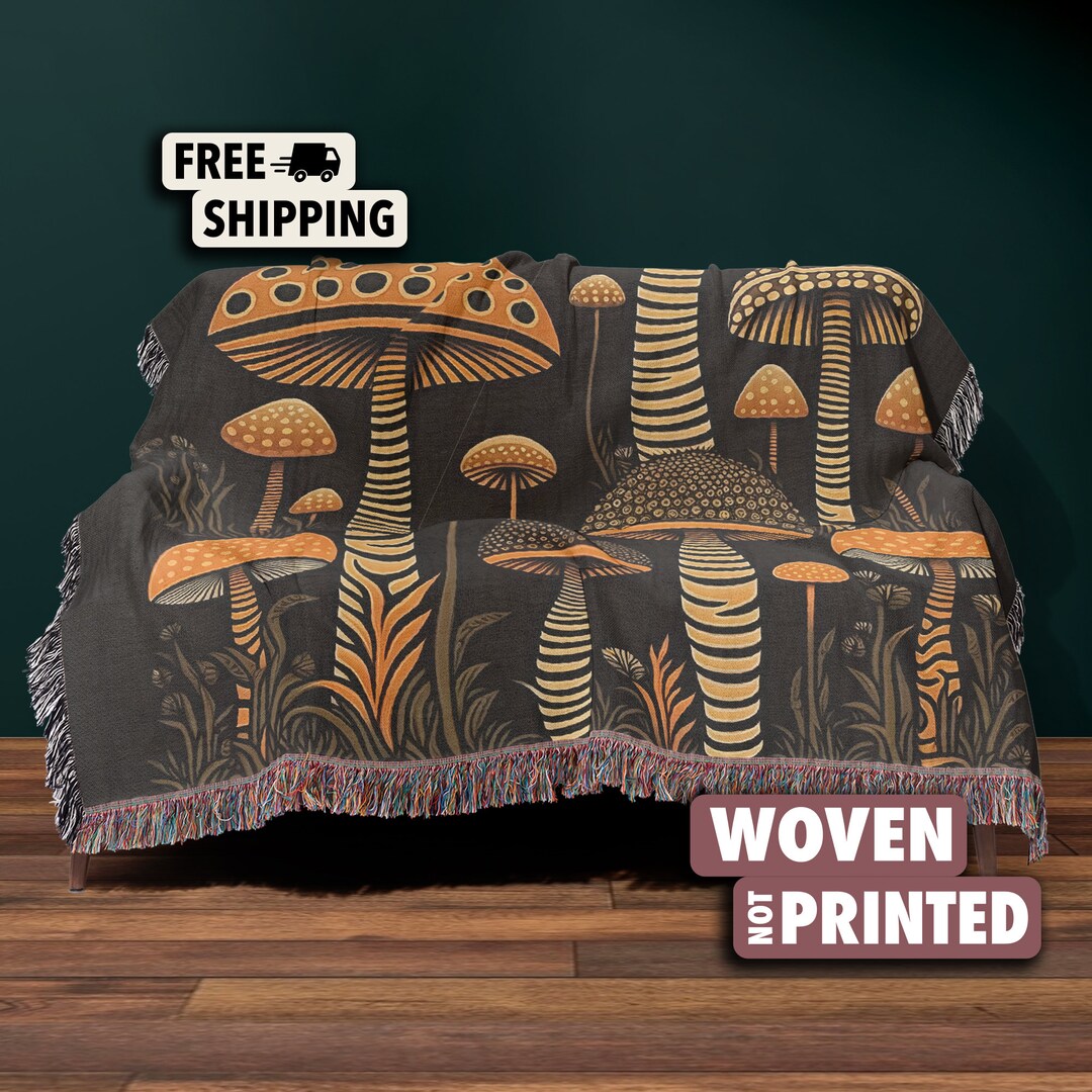 Dark Cottagecore Throw Blanket