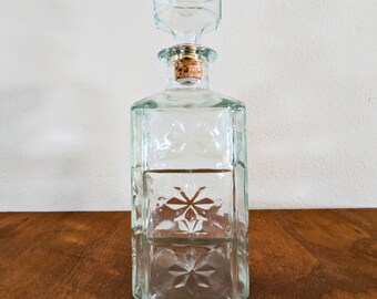 Vintage Crystal Whiskey Decanter w/ Intricate Design Work - FREE Shipping