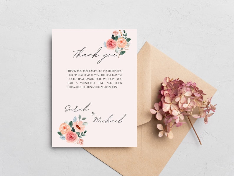 Pink Floral Wedding Invitation Template Bundle image 7