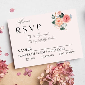Pink Floral Wedding Invitation Template Bundle image 5