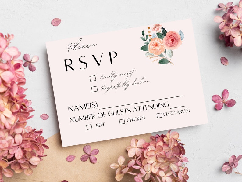 Pink Floral Wedding Invitation Template Bundle image 5