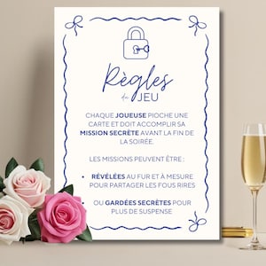 Jeu EVJF Printable – Missions Secrètes de la Bride Squad  | Activité fun & originale Enterrement Vie de Jeune Fille à imprimer
