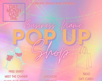 boutique pop up shop flyer, boutique graphics, pop up shop template