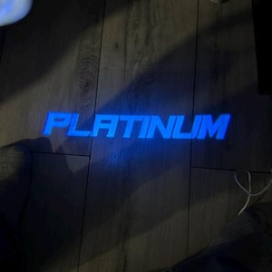 Platinum Blue Welcome Lights 2Pcs Entry LED Logo Light Car Adjustable Angles [Bright]