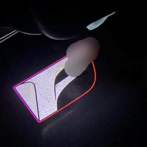 Bright   (Red / BLUE)  2Pcs Entry LED Logo Light Car Adjustable Angles [Bright]