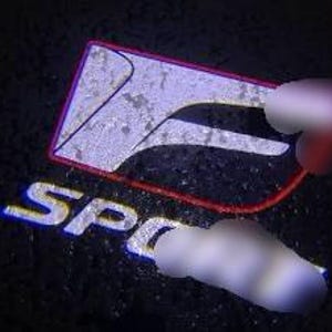 Bright F Spor (RED) Custom 2Pcs Entry LED Logo Light Car Adjustable Angles [Bright]