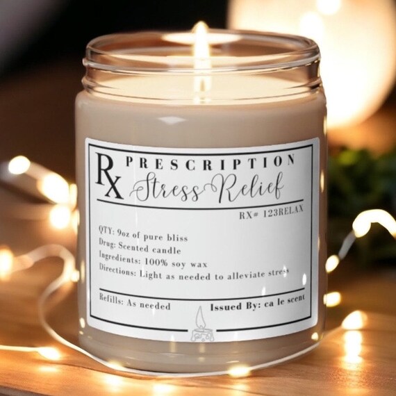PRESCRIPTION CANDLE Scented Candle Soy Wax Nurse Candle Stress