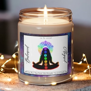 CHAKRA CANDLE for meditation chakra gift for her chakras spiritual aromatherapy intention manifestation candle healing seven chakras candle