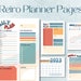 Retro Planner Pages Digital, Cute One Page Schedule, Daily Weekly Monthly Calendar Printable, A4 ...
