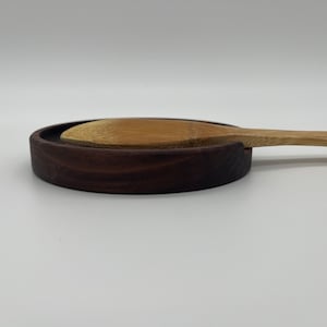 Walnut Cherry wood spoon rest, handmade hardwood cooking utensil holder