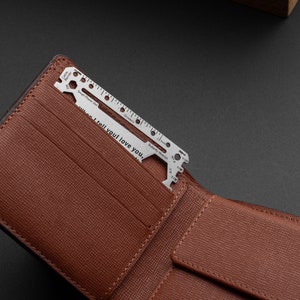 Laser Engraved Personalized Wallet Card: Stainless Steel Message Card image 7
