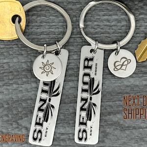 Senior 2025 Keychain, Graduation Gift For Him Or Her, Engraved Class Of 2025 Keyring, Personalized Grad Gift, High School College Senior