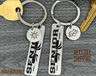 Senior 2025 Keychain, Graduation Gift For Him Or Her, Engraved Class Of 2025 Keyring, Personalized Grad Gift, High School College Senior