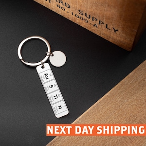 Custom Periodic Table Element Name Key Chain, Customized Name Keychain, Custom Chemistry Gift for Science Geeks and Teachers