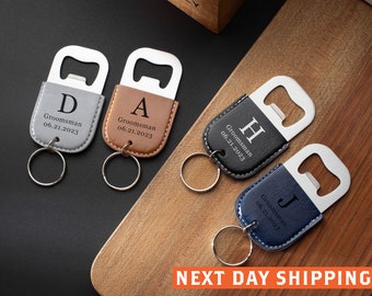 Personalized Leatherette Keychain: Engraved Bottle Opener, Custom Coordinates