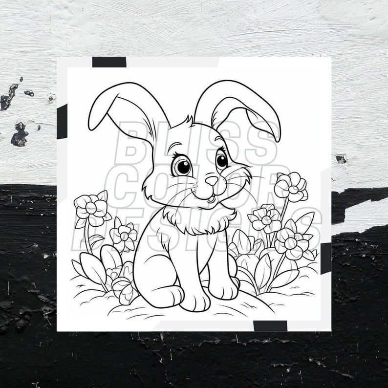 20 Simple Bunny Coloring Pages Digital PDF/PNG - Etsy