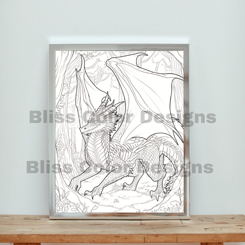 10 Fairytale Dragon Coloring Pages Digital PDF/PNG - Etsy