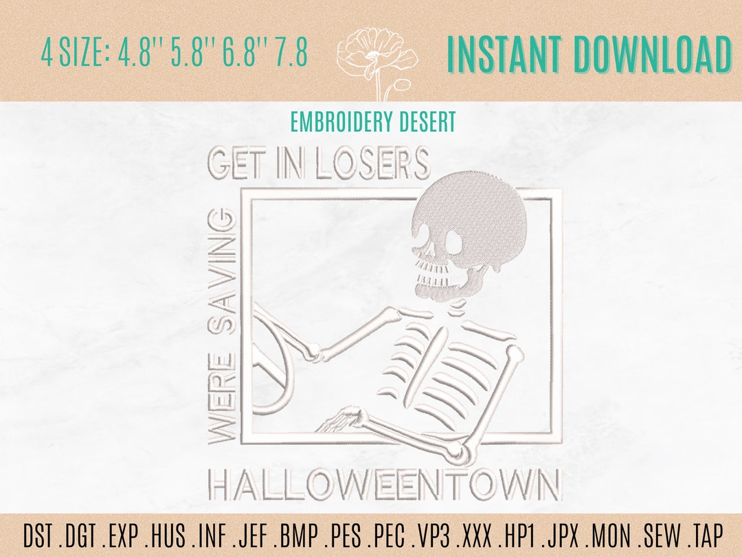 Halloween Town Embroidery Design Skull Embroidery Design Etsy