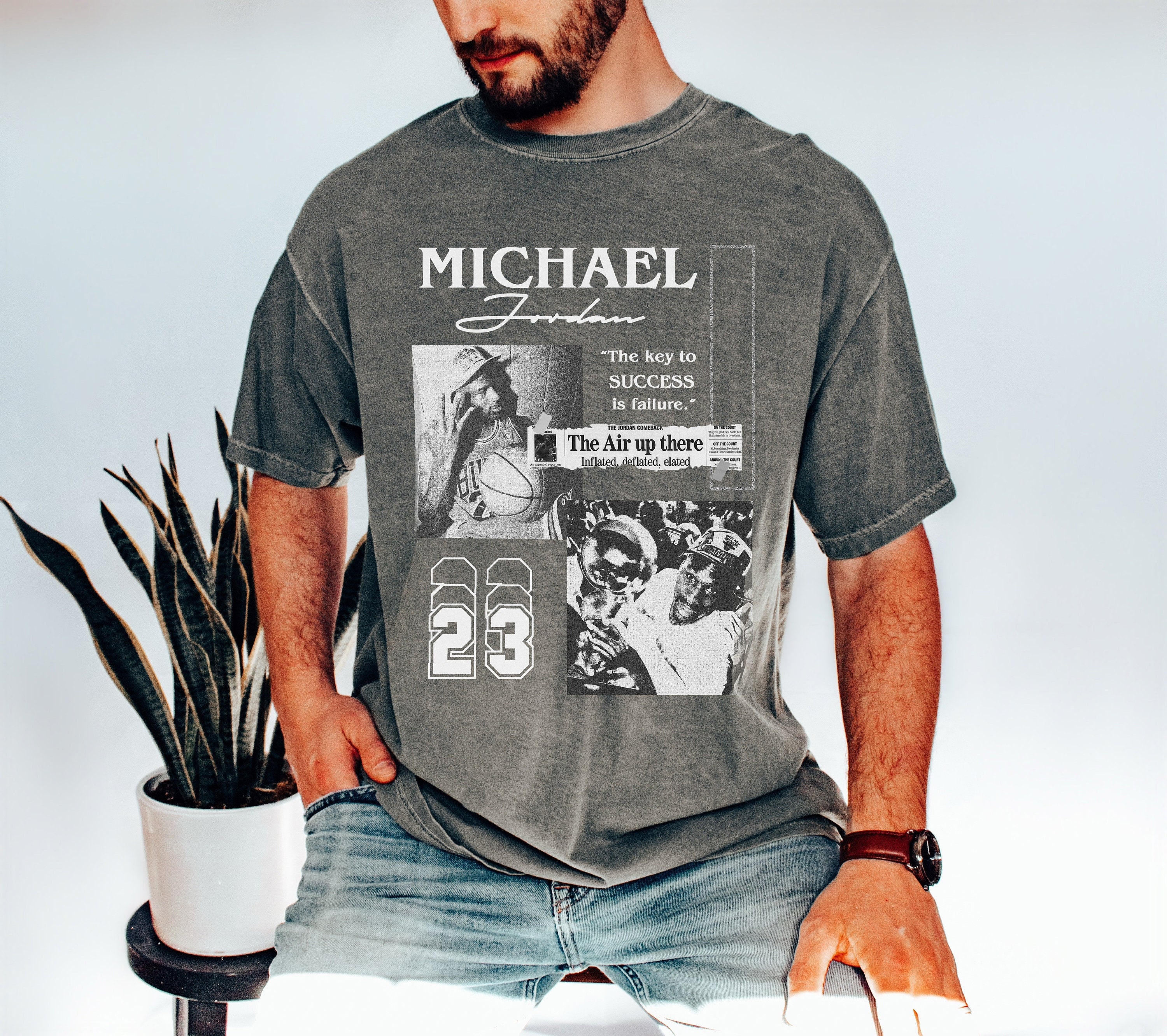 Vintage Michael Jordan Three Peat Cigar T-Shirt Unisex Premium