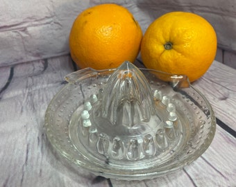 Ancien Presse-agrumes En Verre, Manuel, Style Traditionnel, Pour Orange Ou Citron