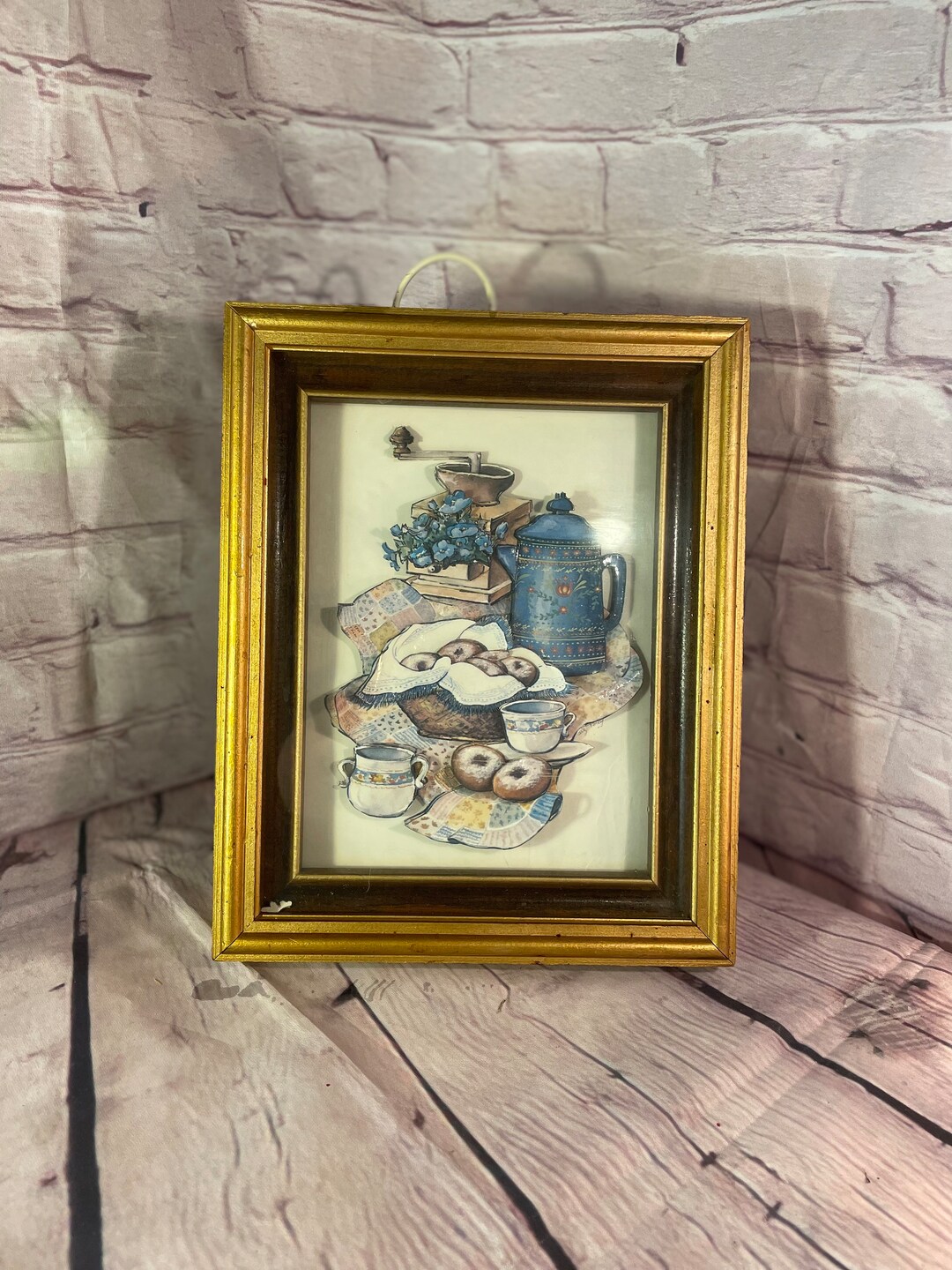 Vintage Frame Illustrating Tea Time During Doughnut Production. - Etsy