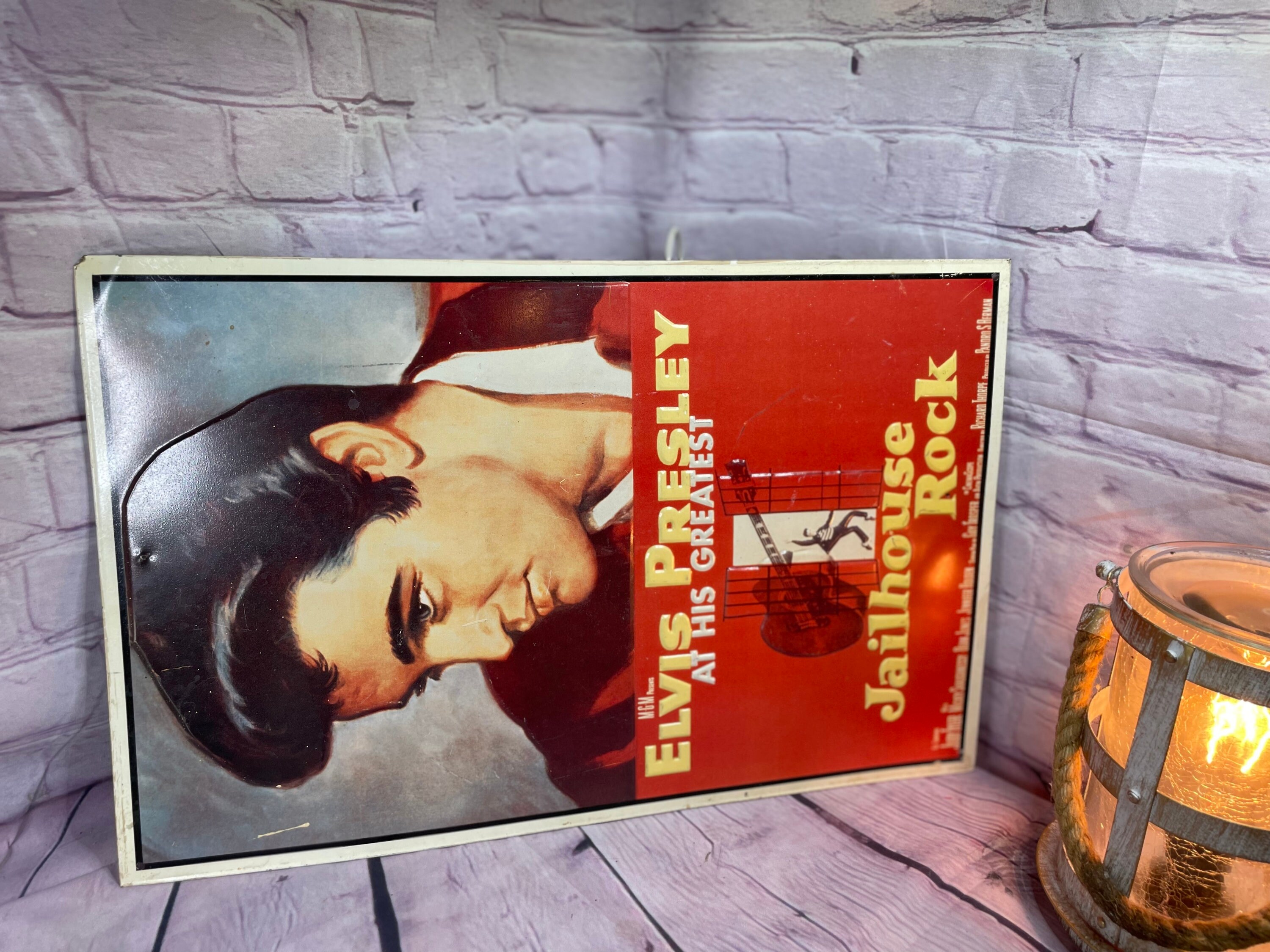 Poster Vintage En Métal Gaufré - Décoration Elvis Presley Jailhouse Rock  1957 - Etsy Finland, image size:3000x2250