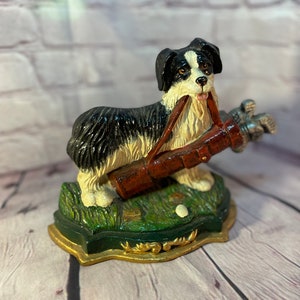 Vintage Retro Doorstop Cast Iron Doorstop. Border Collie Holding a Golf Bag. 1980 s Vintage Etsy Australia
