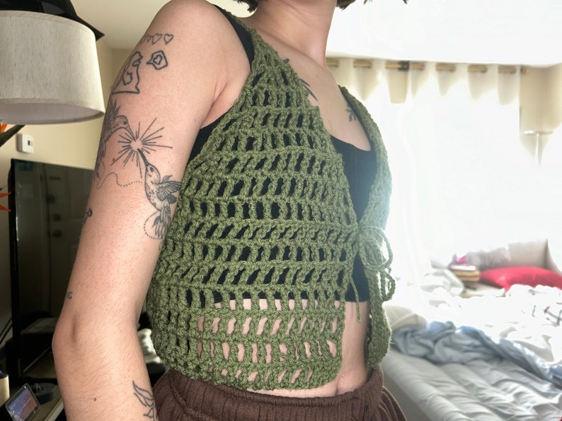 Tie-Waist Openwork Crochet Cover Up main image 1