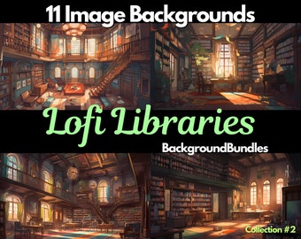 11x Vtuber Backgrounds For Streaming, Lofi Libraries, VTuber Background, Stream Overlay, Virtual Background, Twitch Background, Anime