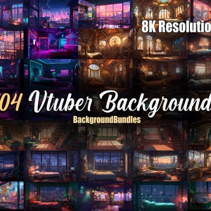 104 Vtuber Backgrounds, Vtuber Rooms, Stream Background, Virtual Background, Twitch Background, Zoom Backgrounds, Cozy Overlay, Lofi & Anime