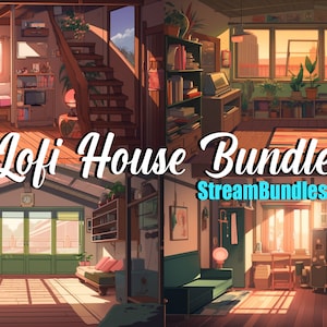 8x Vtuber Backgrounds For Streaming,  Lofi House VTuber Background, Stream Overlay, Virtual Background, Twitch Background, Anime Lofi Theme