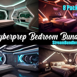 8x Vtuber Backgrounds For Streaming, Cyberprep Rooms, VTuber Background, Stream Overlay, Virtual Background, Twitch Background, Anime