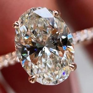 3 CT Oval Lab Grown Diamond With IGI Certificate Engagement Ring 14k Solid Gold Oval Cut Wedding Ring Oval Solitaire Ring Anniversary Ring