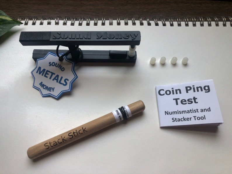 Pocket Pinger w/ Stack Stick Coin Ping Test Silver Gold Coin Tester and