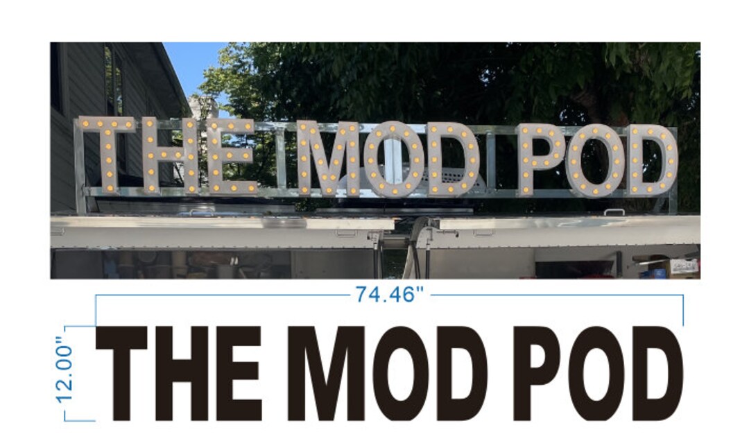 Custom Marquee Sign THE MOD POD 1 Year Warranty Free 7 Day - Etsy